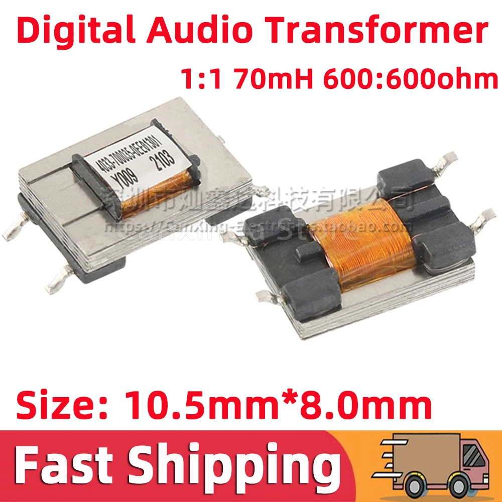 5pcs ED8 SMD Permalloy Audio Transformer Impedance Ratio 600:600 1:1 isolation Ni-Fe Transformer 600ohm:600ohm 70mH nickel steel